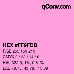 Color code: HEX #FF9FDB | qconv.com