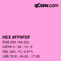 Color code: HEX #FF9FDF | qconv.com
