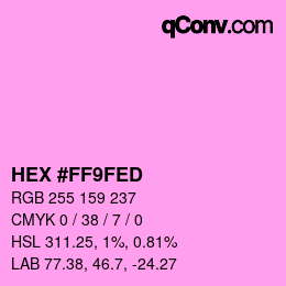 Color code: HEX #FF9FED | qconv.com