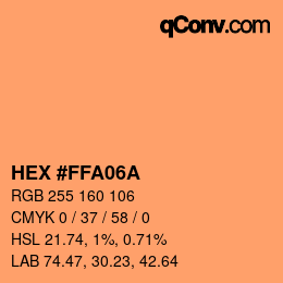 カラーコード: HEX #FFA06A | qconv.com