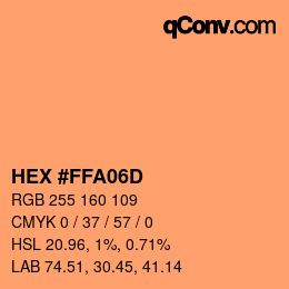 Color code: HEX #FFA06D | qconv.com