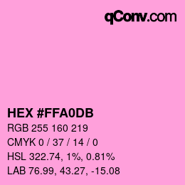 カラーコード: HEX #FFA0DB | qconv.com