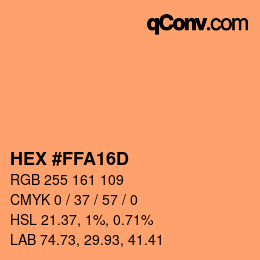 Color code: HEX #FFA16D | qconv.com