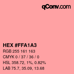 Color code: HEX #FFA1A3 | qconv.com