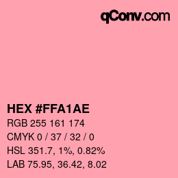 Código de color: HEX #FFA1AE | qconv.com