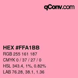 Farbcode: HEX #FFA1BB | qconv.com