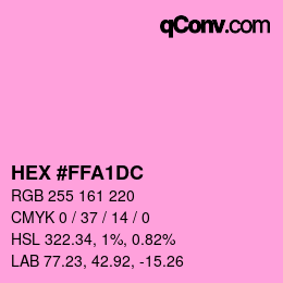 Código de color: HEX #FFA1DC | qconv.com