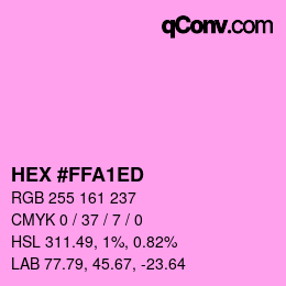 カラーコード: HEX #FFA1ED | qconv.com