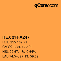 Color code: HEX #FFA247 | qconv.com