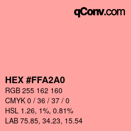 Color code: HEX #FFA2A0 | qconv.com