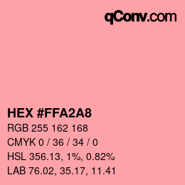 カラーコード: HEX #FFA2A8 | qconv.com