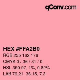 カラーコード: HEX #FFA2B0 | qconv.com