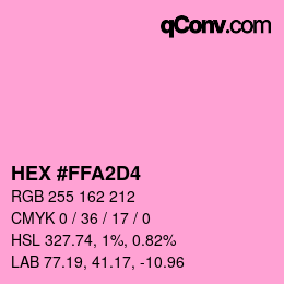 カラーコード: HEX #FFA2D4 | qconv.com