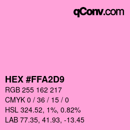 カラーコード: HEX #FFA2D9 | qconv.com