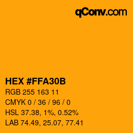 カラーコード: HEX #FFA30B | qconv.com