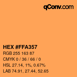 颜色代码: HEX #FFA357 | qconv.com