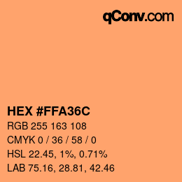 Color code: HEX #FFA36C | qconv.com