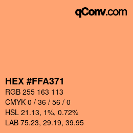 Color code: HEX #FFA371 | qconv.com