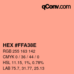 Color code: HEX #FFA38E | qconv.com