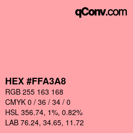 Color code: HEX #FFA3A8 | qconv.com