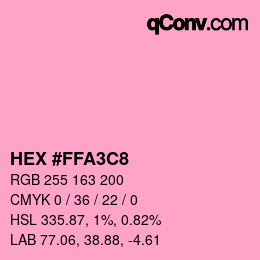 Color code: HEX #FFA3C8 | qconv.com