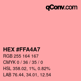 Farbcode: HEX #FFA4A7 | qconv.com