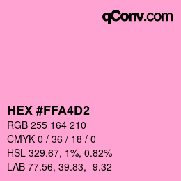 カラーコード: HEX #FFA4D2 | qconv.com
