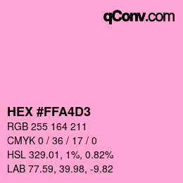 Color code: HEX #FFA4D3 | qconv.com