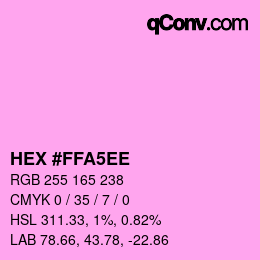 Código de color: HEX #FFA5EE | qconv.com