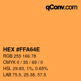 Color code: HEX #FFA64E | qconv.com