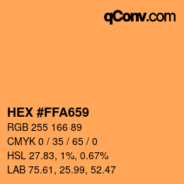 カラーコード: HEX #FFA659 | qconv.com