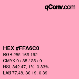 Color code: HEX #FFA6C0 | qconv.com