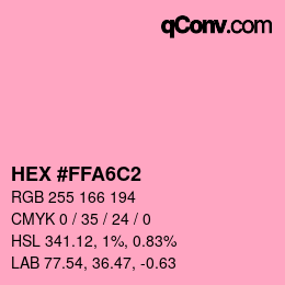 Color code: HEX #FFA6C2 | qconv.com