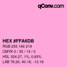 Farbcode: HEX #FFA6DB | qconv.com