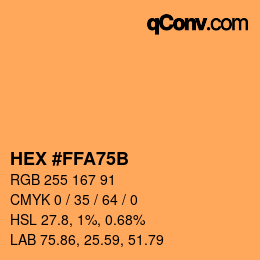 Color code: HEX #FFA75B | qconv.com