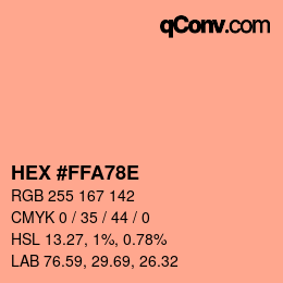 Color code: HEX #FFA78E | qconv.com