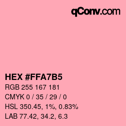 Color code: HEX #FFA7B5 | qconv.com