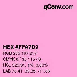 Farbcode: HEX #FFA7D9 | qconv.com