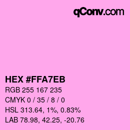 Color code: HEX #FFA7EB | qconv.com