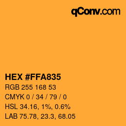 Color code: HEX #FFA835 | qconv.com