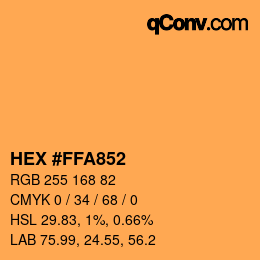 カラーコード: HEX #FFA852 | qconv.com