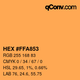 颜色代码: HEX #FFA853 | qconv.com