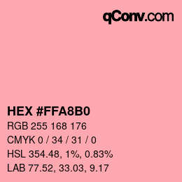 Color code: HEX #FFA8B0 | qconv.com