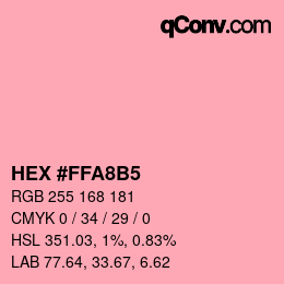 Color code: HEX #FFA8B5 | qconv.com