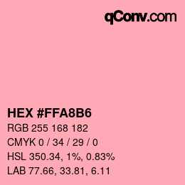 Código de color: HEX #FFA8B6 | qconv.com