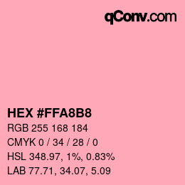 カラーコード: HEX #FFA8B8 | qconv.com