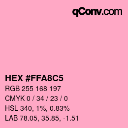 Color code: HEX #FFA8C5 | qconv.com