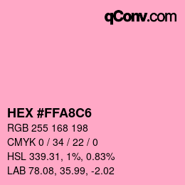 Color code: HEX #FFA8C6 | qconv.com