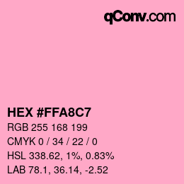 Farbcode: HEX #FFA8C7 | qconv.com