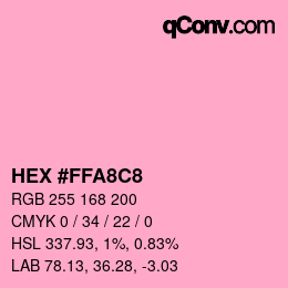 カラーコード: HEX #FFA8C8 | qconv.com